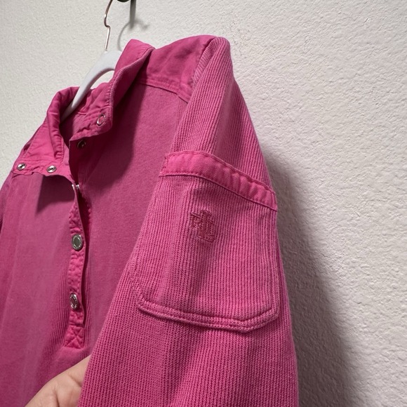 Y2K Lauren Ralph Lauren Womens Pullover Pink Long Sleeve Mock Neck Preppy Sz M - Picture 2 of 6